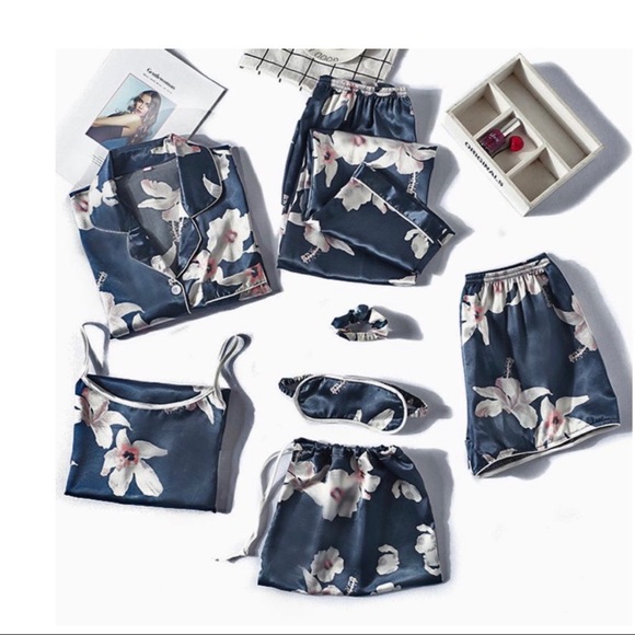 7 PIECE SATIN SILK PJ SET - Picture 9 of 16